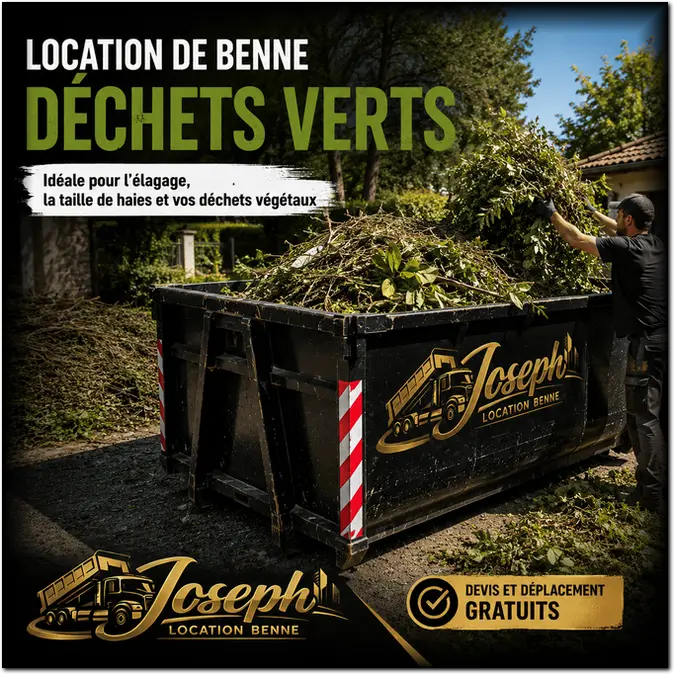 Location de benne à végétaux et déchets verts Angoulême, Magnac, Charente 16